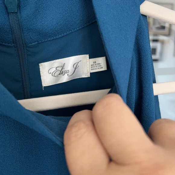 Eliza J Dark Teal with Ruffle Dress - Picture 3 of 3